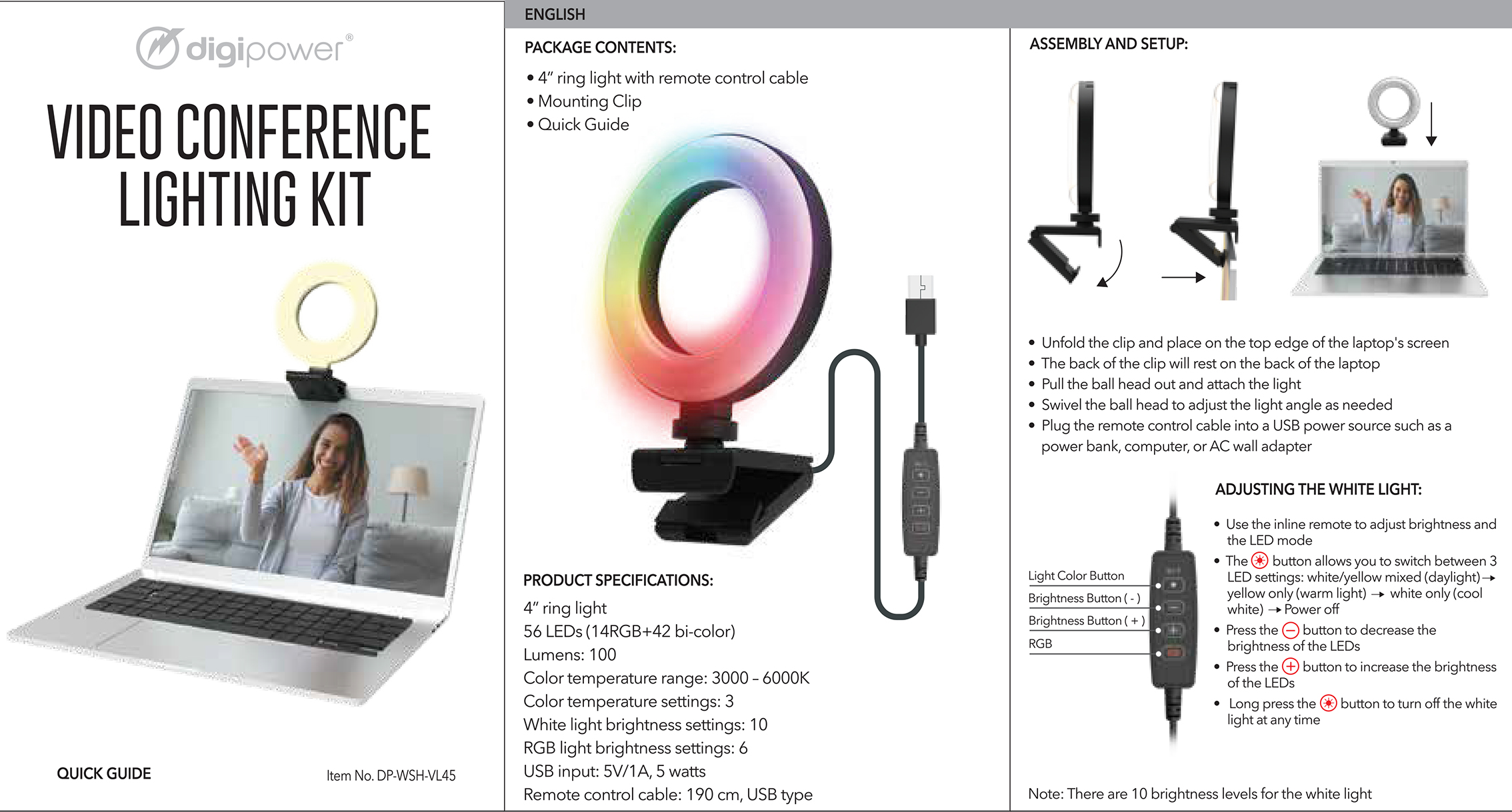 user_guide VIDEO CONFERENCE LIGHTING KIT