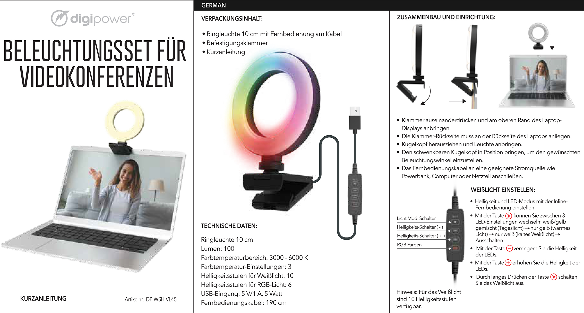 user_guide VIDEO CONFERENCE LIGHTING KIT