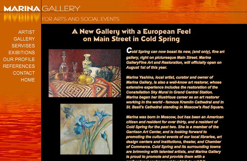 Marina Gallery web page