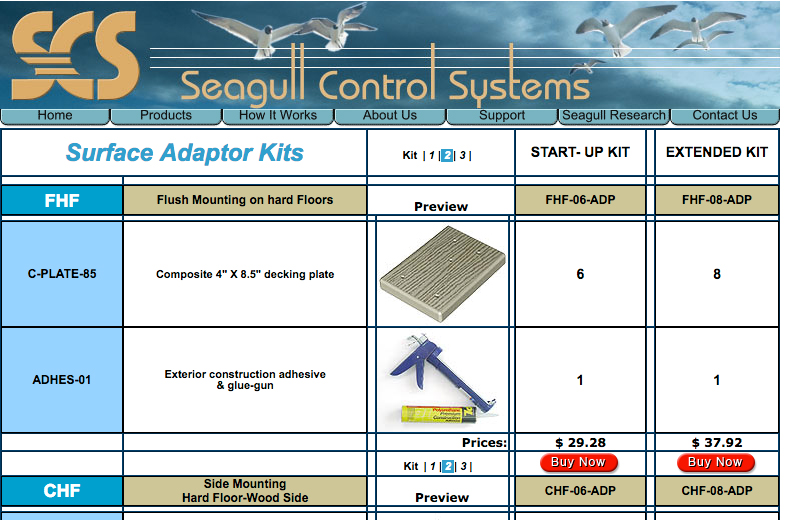 Seagull Control Systems page