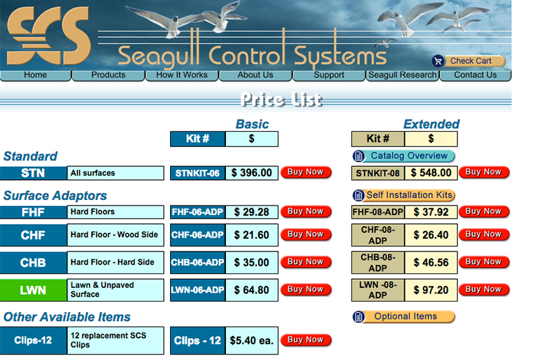 Seagull Control Systems page