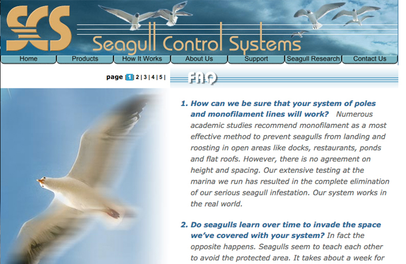 Seagull Control Systems page