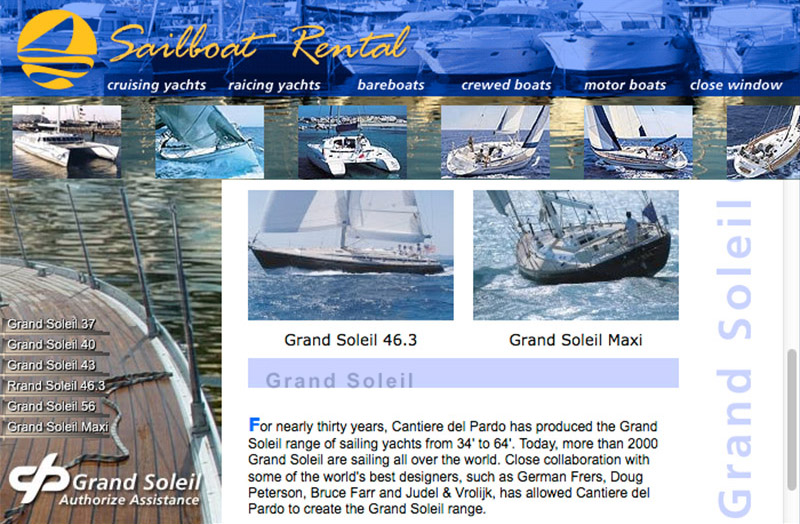 Sailboat Rental LTD.  page