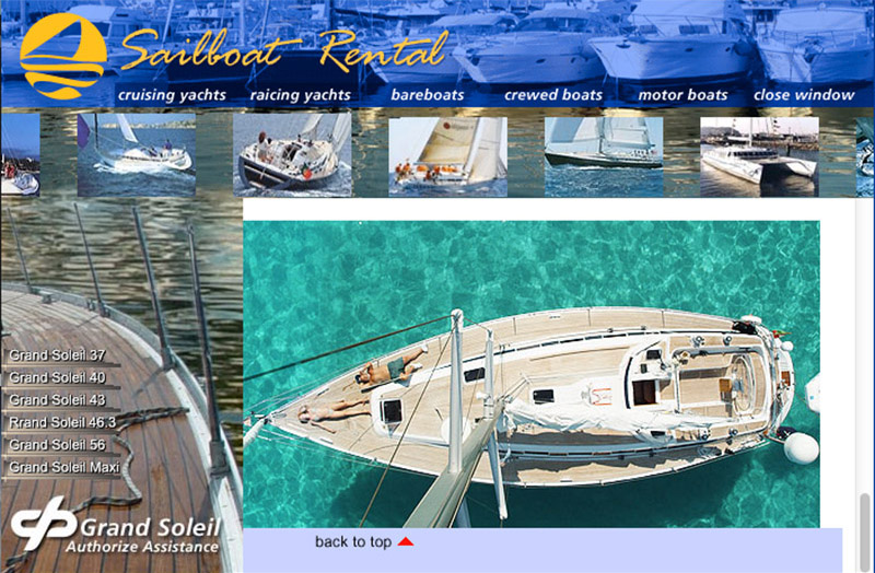 Sailboat Rental LTD.  page