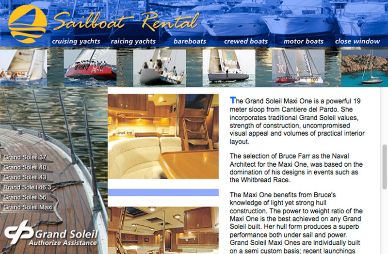 Sailboat Rental LTD.  page