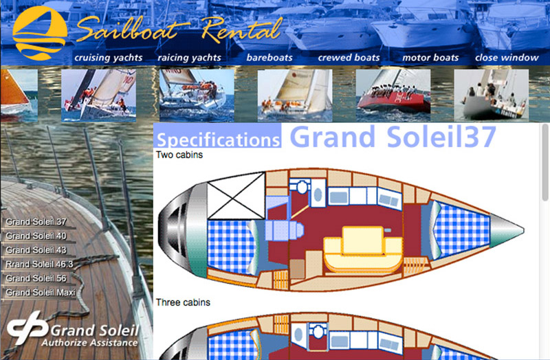 Sailboat Rental LTD.  page